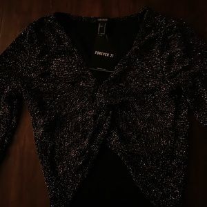 Forever 21 sparkly cropped surplice top